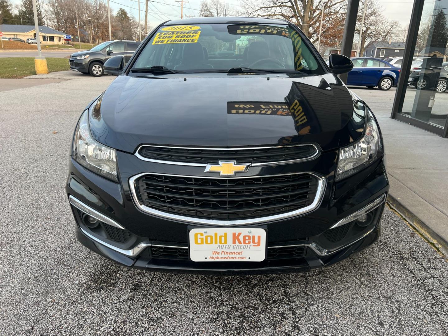 2015 Black Granite Metall Chevrolet Cruze 2LT Auto (1G1PE5SB3F7) with an 1.4L L4 DOHC 16V TUR engine, 6-Speed Automatic transmission, located at 1633 W Kimberly, Davenport, IA, 52806, (563) 323-5341, 41.559456, -90.598732 - Photo#2